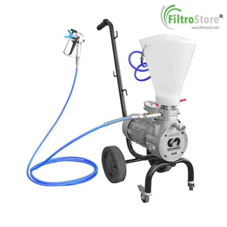 MIRÓ – Pompa airless elettrica a membrana con serbatoio per verniciatura