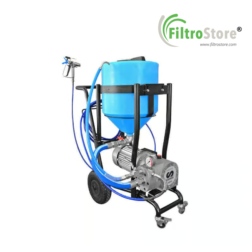 GIOTTO – Pompa airless elettrica a membrana con pescante per verniciatura